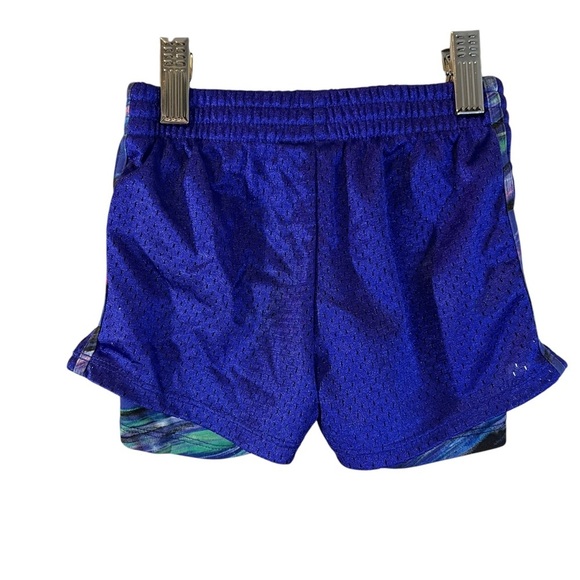 Adidas Toddler Mesh Shorts 24M Tie Dye Striped Legging Lined Elastic Waist Sport - Picture 3 of 6